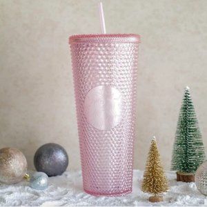 Starbucks Holiday Pink Glitter Studded Cold Cup